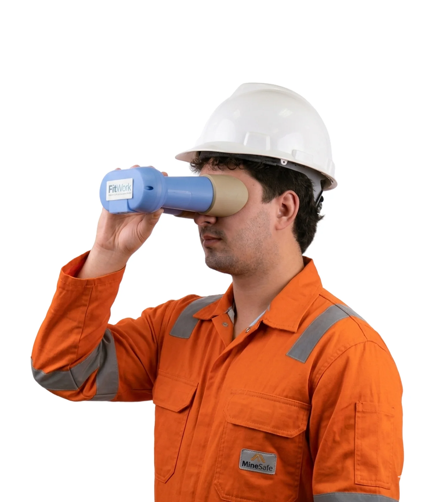 Trabajador usando el equipo portátil FitworkPlus